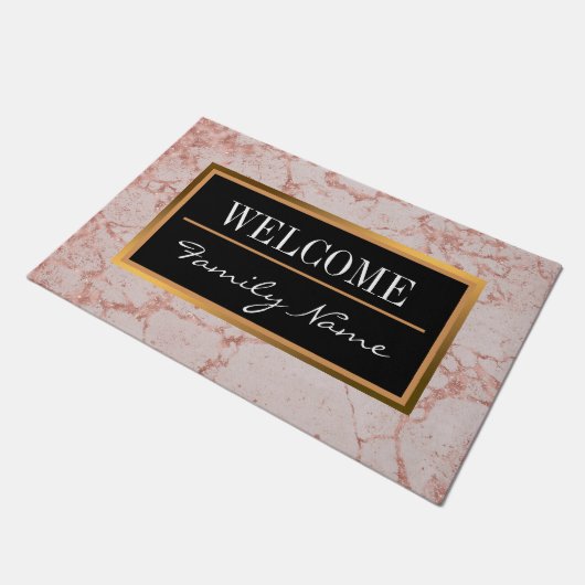 Paillasson Personnaliser en marbre Parties scintillant rose r (Incliné)