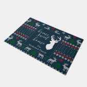 Paillasson Personnaliser Faux Tricot Motif Noël Famille (Incliné)