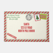 Paillasson Personnaliser la lettre Père Noël rayée Noël (Devant)