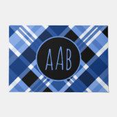 Paillasson Personnaliser Monogram Blue Plaid Classic Welcome (Devant)