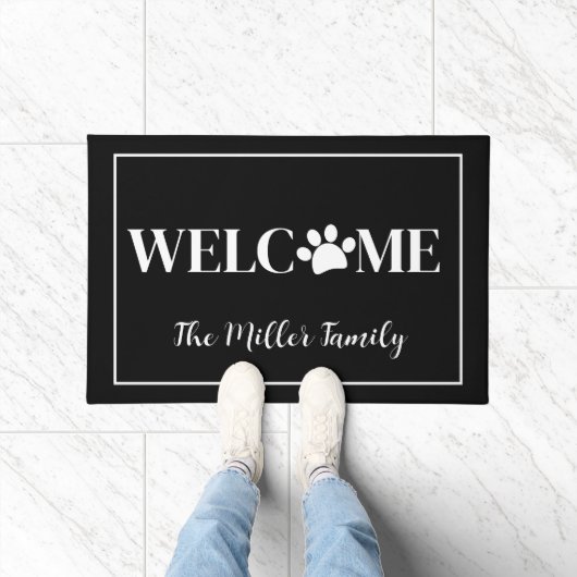 Paillasson Pet Pet Bienvenue avec Nom Doormat (Intérieur)