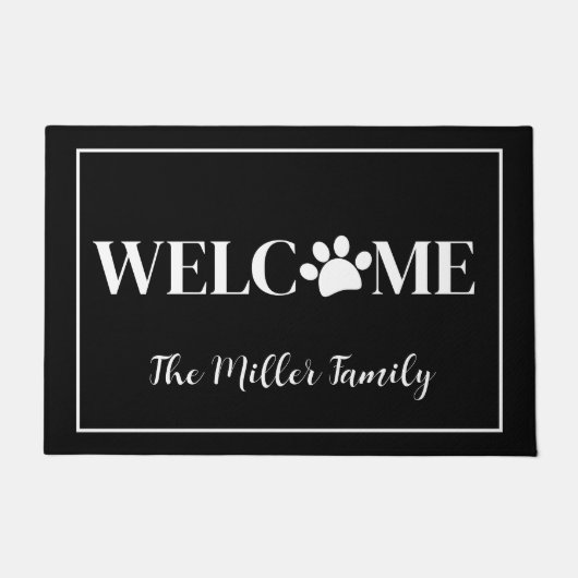 Paillasson Pet Pet Bienvenue avec Nom Doormat (Devant)