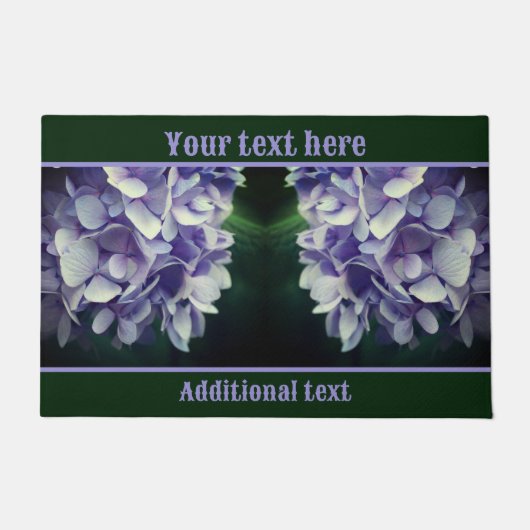 Paillasson Pétales à fleurs Blue Hydrangea Personnalisé (Devant)