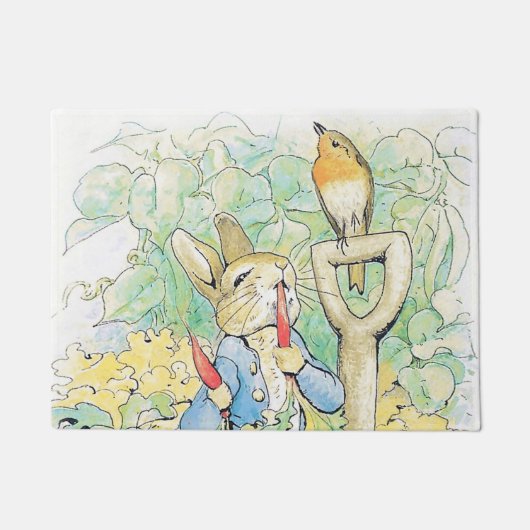 Paillasson "Peter Rabbit mange une carotte" par Beatrix Potte (Devant)