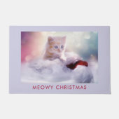 Paillasson Petit Kitten reposant sur un chapeau de Noël Meowy (Devant)