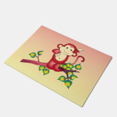 Paillasson Petite natte rouge douce d'animal de singe (Incliné)