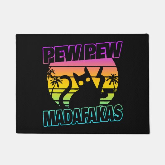 Paillasson Pew Pew Madafakas Chat Drôle Chat Fou (Devant)
