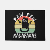 Paillasson Pew Pew Pew Madafakas Funny Chat Crazy Cat (Devant)