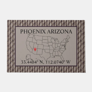 Paillasson Phoenix Arizona Vous Êtes Ici Map Faux Weaver