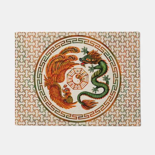 Paillasson Phoenix et Dragon avec bagua #3 (Devant)