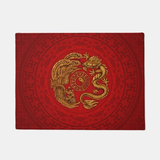 Paillasson Phoenix et Dragon avec bagua #4 (Devant)