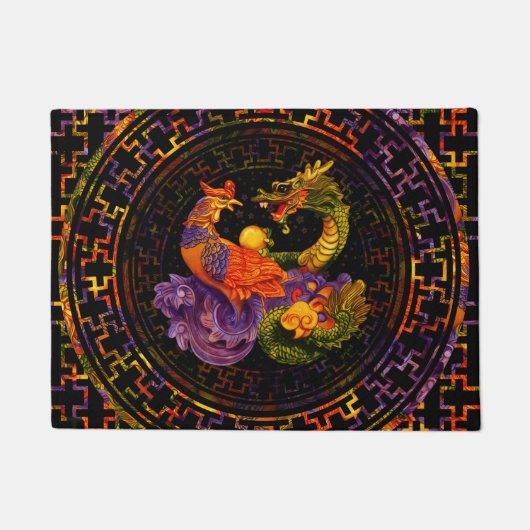 Paillasson Phoenix et Dragon - en couleur (Devant)