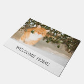 Paillasson Photo chien chiot bienvenue à la maison (Incliné)