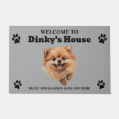 Paillasson Photo de chien mignon Pomeranian (Devant)