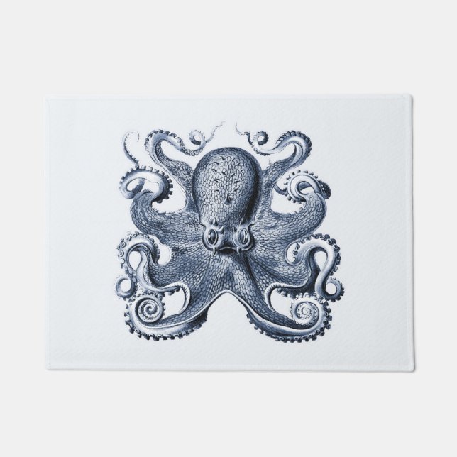 Paillasson Photo de la marine Blue Octopus par Ernst Haeckel (Devant)