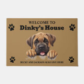 Paillasson Photo du chien mignon Mastiff (Devant)