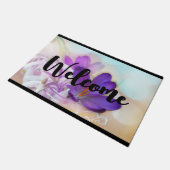 Paillasson Photo d'un joli Crocus de printemps violet (Incliné)