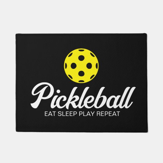 Paillasson Pickleball amant mat noir avec citation drôle (Devant)