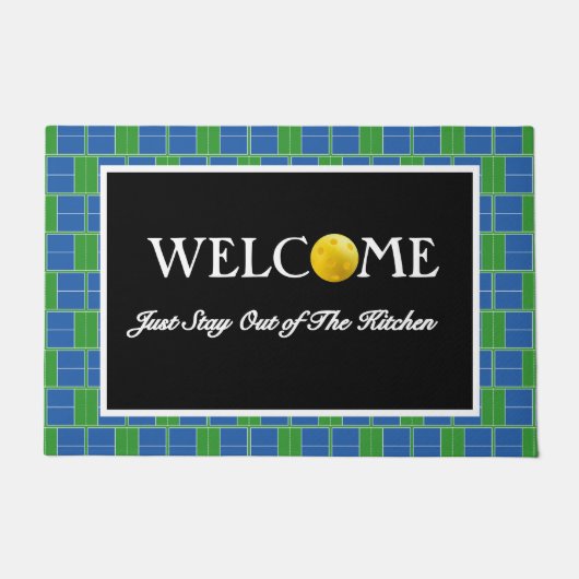Paillasson Pickleball Court Entryway Welcome Blue and Green (Devant)