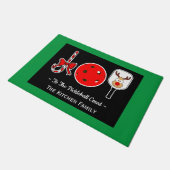 Paillasson Pickleball Noël Joie Sucre de canne Paddle Ball (Incliné)