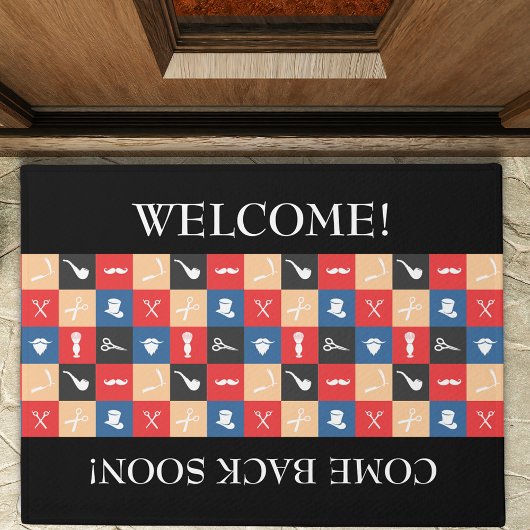 Paillasson Pictogramme Iconique Barbier Professionnel