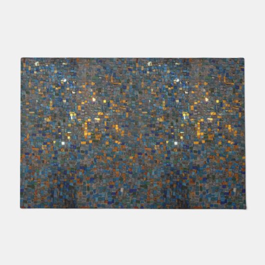 Paillasson Pierres de mosaïque en bleu et en or (Devant)