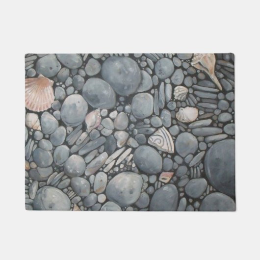 Paillasson Pierres de plage Coques Galets Rochers Peinture Ar (Devant)