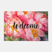 Paillasson Pies roses modifiables Bienvenue (Devant)