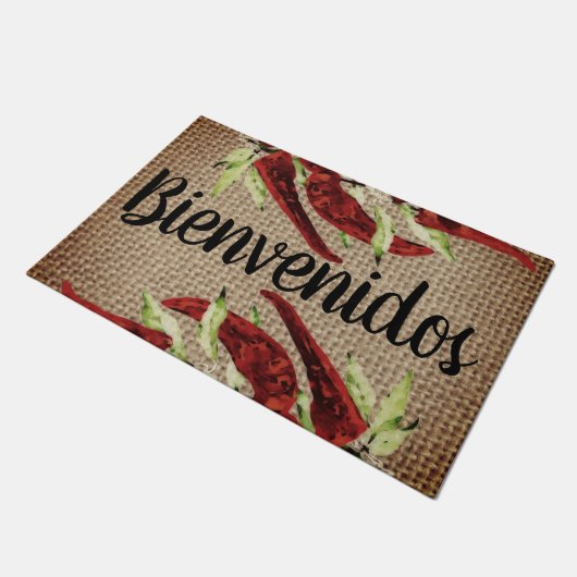 Paillasson Piments rouges vintages - Bienvenidos (Incliné)