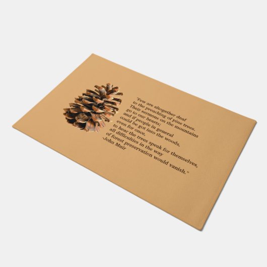 Paillasson Pine Cone Et John Muir Citation (Incliné)