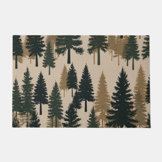Paillasson Pine Forest Welcome Mat - A Cozy Winter Greeting (Devant)