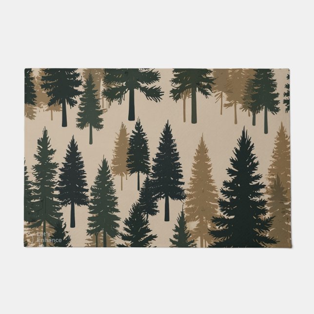 Paillasson Pine Forest Welcome Mat - A Cozy Winter Greeting (Devant)