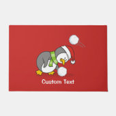 Paillasson Pingouin de Noël avec boule de neige (Devant)