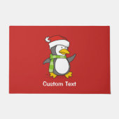 Paillasson Pingouin de Noël marchant sur la neige (Devant)