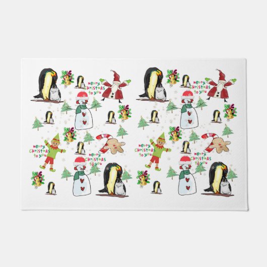 Paillasson Pingouin Matt Doormat Noël (Devant)