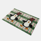Paillasson Pingouin Stripe de Noël Matt Doormat (Incliné)