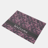 Paillasson Pink and Grey Cherry Blossom Welcome Doormat (Incliné)