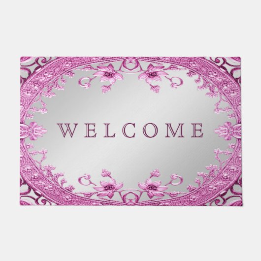 Paillasson Pink Décor Floral Doormat (Devant)