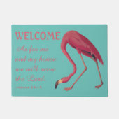 Paillasson Pink Flamant rose and Bible Verse Doormat (Devant)