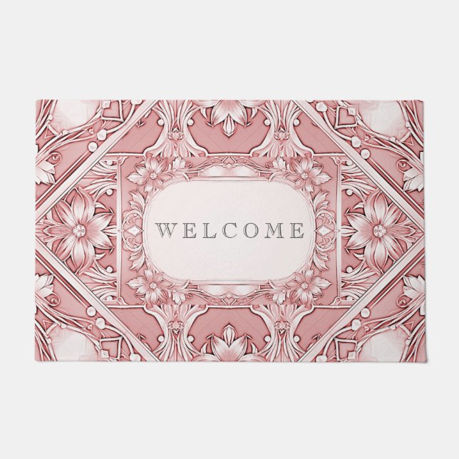 Paillasson Pink Floral Doormat (Devant)
