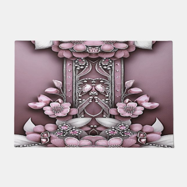 Paillasson Pink Floral Doormat (Devant)
