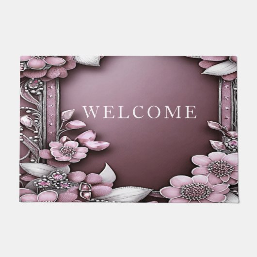 Paillasson Pink Floral Doormat (Devant)