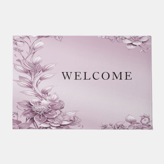 Paillasson Pink Floral Folial Pat (Devant)