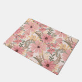Paillasson Pink Sage Vert Floral Feuille Motif d'aquarelle (Incliné)