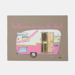 Paillasson Pink She Shed Vintage Trailer