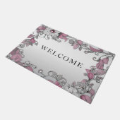 Paillasson Pink Silver Blanc Floral mat (Incliné)