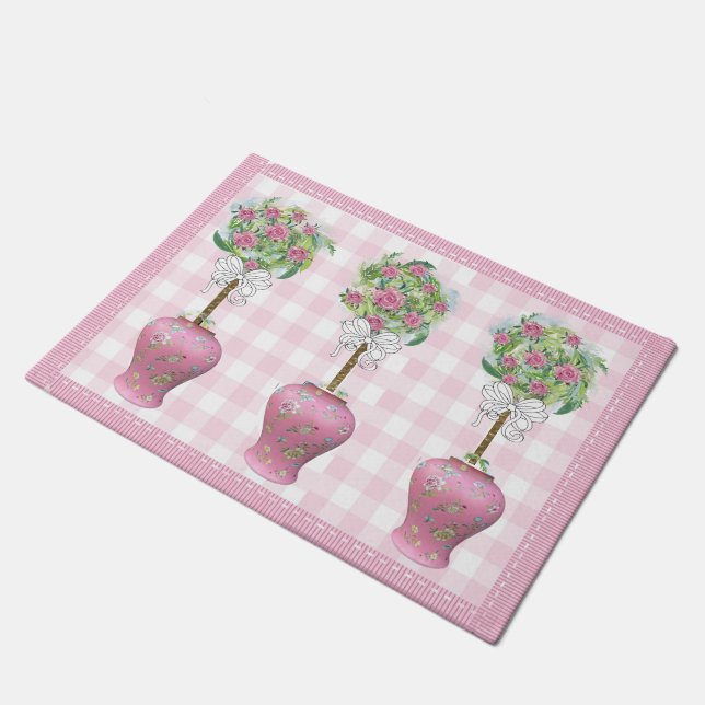 Paillasson Pink Topior Rose Ginger Jar Doormat Rug (Incliné)
