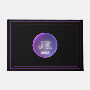 Paillasson Pink violet rond logo porte mat