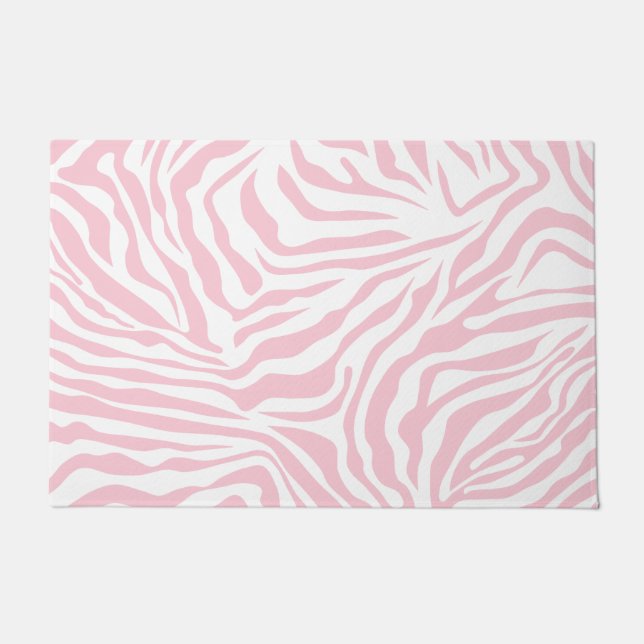 Paillasson Pink Zebra Stripes Poster de animal sauvage Zebra  (Devant)