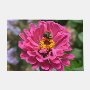 Paillasson Pink Zinnia et Bumble Bee Coussin extérieur